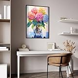 Ausanrl Hydrangea Diamond Painting Kits for Adults-Flowers Diamond Art Kits for Adults,5D Diamond Painting Flowers,DIY Full Drill Diamond Painting Flower Gem Art and Crafts 12x16inch