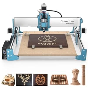 Genmitsu 4040 Reno CNC fresadora de enrutador, grabador de escritorio mejorado con movimiento silencioso para madera, acrílico, metal, soporte de módulo giratorio de 4º eje, área de trabajo 400 x 400