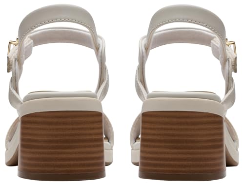 Clarks Clarks Women's Jaylan Ray Sandal, Off White Lea, 8.5 US