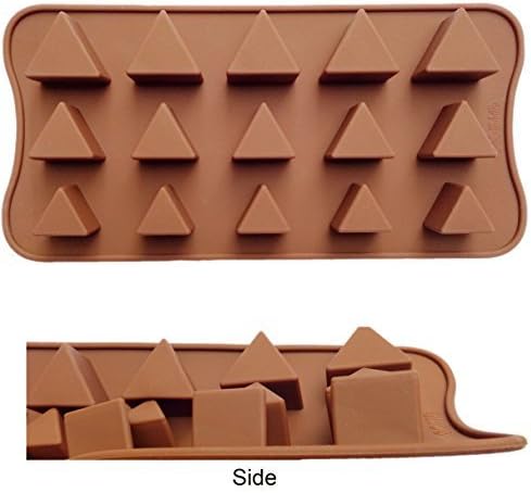 ADS Silicone Pastry Chocolate Cake Mold Baking Pan - Triangle - 15 Cavities - 3 Sizes