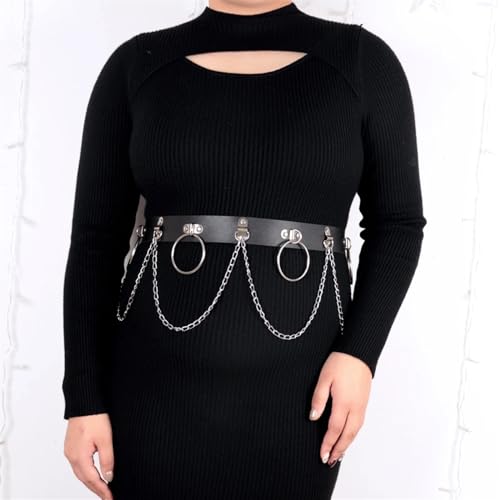 Plus Size Women Fashion Leather Harness Waist Belt Studded Decor Decorative Harness Straps Suspenders For Women Gothic Clothing3