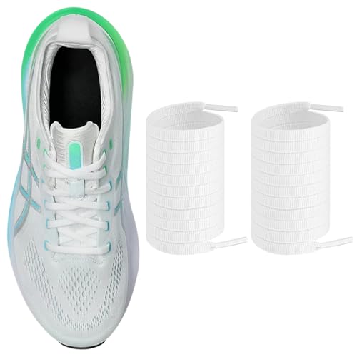 Endoto Cordones para ASICS GEL-KAYANO/GEL-NIMBUS/GT-2000/GEL-CUMULUS Zapatillas de Running, Agujetas Cordón de Repuesto Shoelaces Laces - Blanco, 55 pulgadas