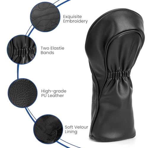 Aliennana 4pcs Leather Golf Covers