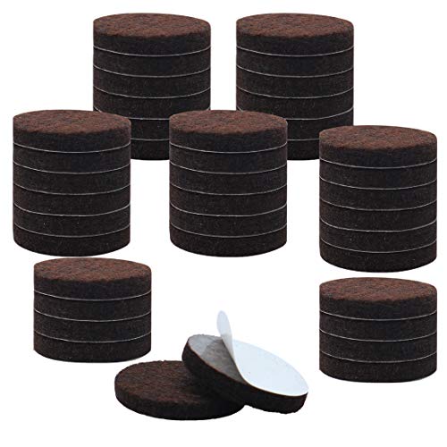 Almohadillas de fieltro antideslizantes Uxcell redondas y antiarañazos color marrón 2