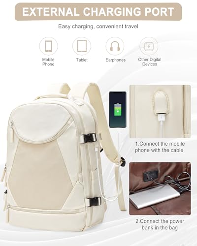 wepadre Travel Backpack Carry On Flight Approved Personal Item Backpack Carry On Backpack For Women Personal Item Travel Bag Mochila De Viaje Beige4