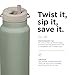 Klean Kanteen TKWide Insulated Bottle – Twist Cap, Steel Straw – Travel/Sports – Sea Spray 32 oz