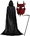 Produktbild WickedFun® Herren Damen Kapuzenumhang Teufelsmaske Grim Reaper Scythe Halloween Kostüm Zubehör
