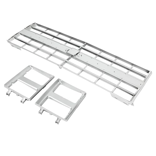 ALMULOO Front Grille+Headlight Bezel Compatible with 1985-1988 Chevy Chevrolet Blazer Suburban C10 C20 C30 K5 K10 K20 K30 R10 R20 R30 V10 V20 V30 Painted Silvery Grill Pair Headlamp Cover Trim