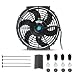 Universal 10 inch Black Slim Fan Push Pull Electric Radiator Cooling 12V 80W Mount Kit