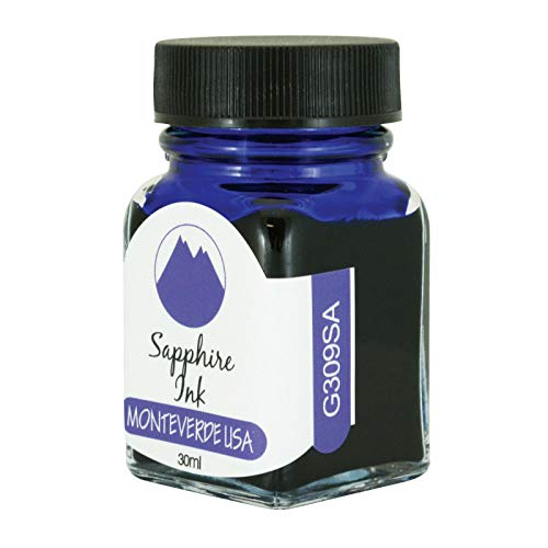 Encre Sapphire Monteverde G309SA flacon 30ml pour stylo plume de collection