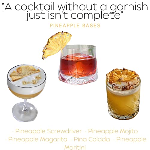 3.5 Oz Dehydrated Pineapple For Cocktails | Dried Pineapple Garnish Halfmoons | Dried Pineapple With Skin | Edible Cocktail Garnish | Dehydrated Fruit For Cocktails | Over 20 Pineapple Halfmoons #TOP6