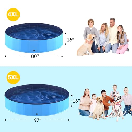 image for Niubya Portable Dog Pool, Foldable Pet Swimming Pool, Anti-Slip Collap