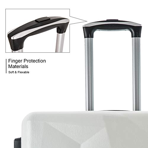 Icoget Luggage Sets 4pcs - Suitcase Sets w/Spinner Wheels - ABS Hardshell Lightweight Luggage w/Secure TSA Lock - 18”/20”/24”/28” - White3