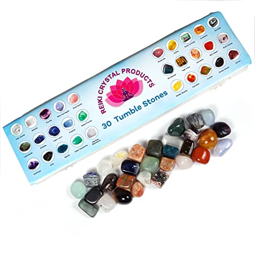 Image of Reiki Crystal Products Certified Natural Crystal Tumble Stone Kit | Multiple Crystal Stone Sets for Meditation, Reiki, Chakra & Spiritual Practices