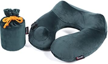 Travel Pillow for Sleeping on Planes, Cars and Trains Lightweight, Soft Inflatable Travel Pillow Gray