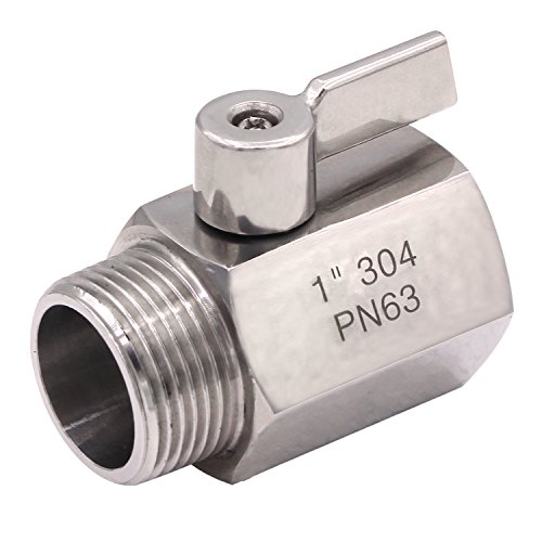 DERNORD 1 inch Stainless Mini Ball Valve NPT Female x Male Thread SUS304