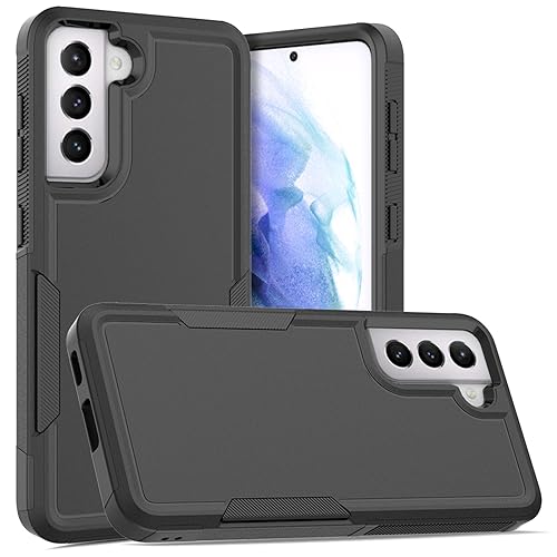 for Samsung Galaxy S21 Case: Dual Layer Protective Heavy Duty Cell Phone Cover Shockproof Rugged with Screen Protector - Military Protection Bumper Tough - Samsung Galaxy S21 5G 2021, 6.2 inch, Black by MDCN - Image 8