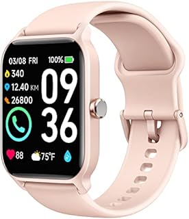 Smartwatch Damen mit Telefonfunktion, 1.8" Fitnessuhr Damen mit Alexa integriertem Pulsmesser/Schlaf/SpO2, Schrittzähler Uhr Damen mit IP68 wasserdicht,100+ Sportmodi, kompatibel mit Android & IOS