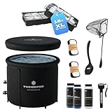 The Pod Company Pro Ice Pod Complete Care Bundle – 110-Gallon Cold Plunge Tub with 18 Ice Bricks, Water Maintenance Kit, Thermometer & Cleaning Tools – Chiller Compatible