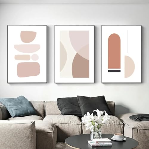 Peinture rose blush affiches et impressions murales géométriques salon 60x80cm