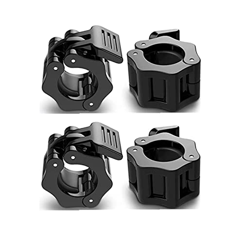 Weight Clamps, 1 Inch Barbell Clamps, 2 Inch Olympic Barbell Clamps, Quick Lock And Release Weight Bar Clamps Clips, Non Slip Locking Barbell Collar For Weightlifting Gym Workout (1 Inch Black 4 Pcs) #TOP24