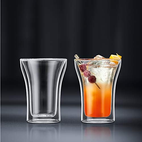 Bodum ASSAM Coffee Glass Set (Double-Walled, Dishwasher Safe, 0.25 L/8 oz) - Pack of 2, Transparent