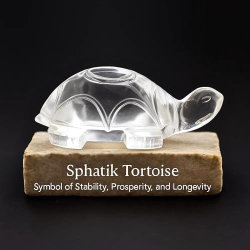 Image of Original Certified Sphatik Tortoise (30-40g) | AAA Grade Clear Quartz Crystal Kurma Idol for Vastu Stability Protection Prosperity | Healing Sphatik Crystal for Home & Office