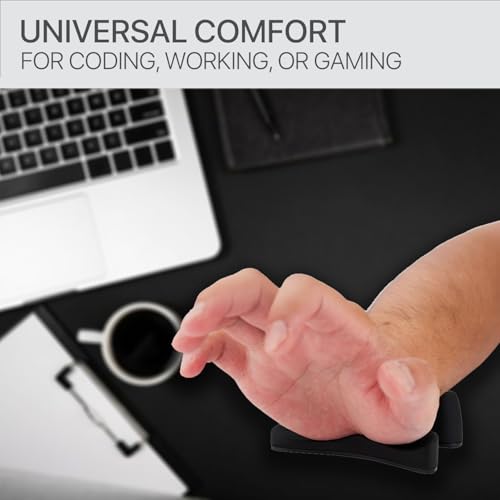 Image of Ergonomic Mouse Wrist Rest Support, Palm Rest Pad Gliding Wrist Pad That Moves with Mouse, Wrist Pain Relief & Release Pressure on Hands for Office Work, Gaming, Coding (Black)