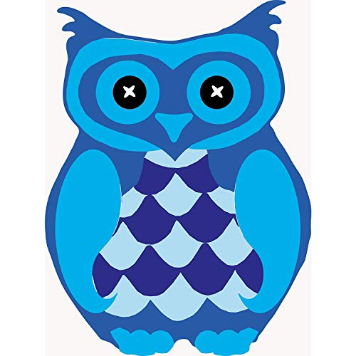 Poster chouette bleue affiche yeux boutons dessin animaux xxl