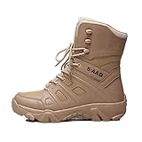  Botas de Senderismo para Hombre, Zapatillas Altas para el Desierto al Aire Libre, Zapatos de Entrenamiento Antideslizantes con Cordones, Calzado para otoño e Invierno, Zapatos de Escalada