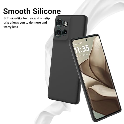 Image of Back Cover for Motorola Moto Edge 50 Neo 5G | Full Camera Protection | Premium Liquid Silicon Case | Flexible Bumper Case for Motorola Moto Edge 50 Neo 5G (Black)