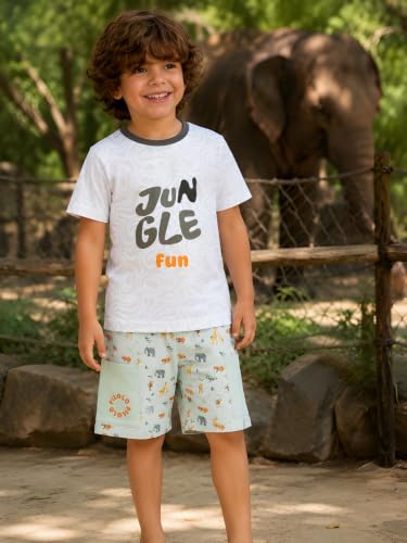 Image of Pilolo Kids Soft Cotton Terry Lycra Adjustable Drawstring Pocket Shorts for Boys