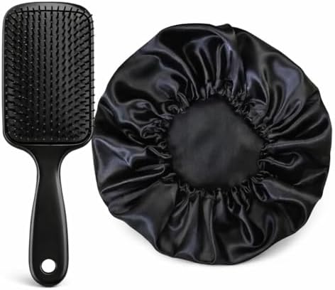 Touca de Cetim Anti-Frizz + Escova Desembaraçadora | Kit 2 em 1 p...