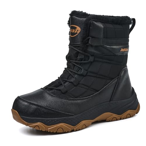 Best Waterproof Snow Boots for Wide Feet: Top Picks Reviewed 12 Jedibau Snow Boots for Women Waterproof Mid-Calf Booties Winter Hiking Boot Durable Warm Fur Lined Boot Non-Slip Climbing Cold Weather Lightweight Shoes(BLACK-40.5)