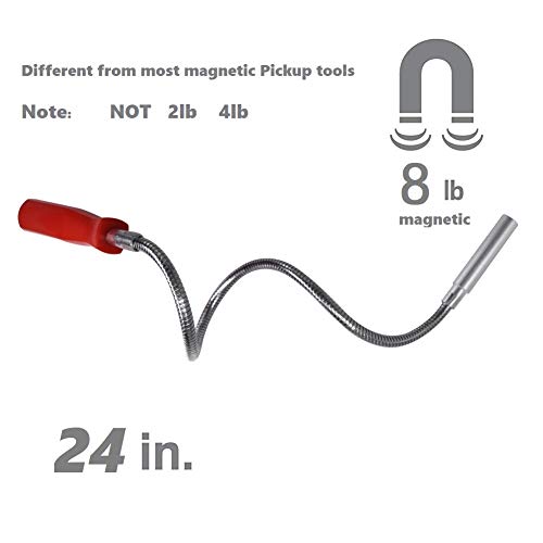 HARDK Flexible Magnetic Pickup 24” 8LB Bend-It Magnet Snake Pick-Up Sweeper Bendable Retriever