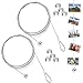 Produktbild ANTHYTA 2 Stück Fotodrahtseil Fotokette 2M*1.5mm Bildaufhängung Seil mit 24 Knopfmagnete Fotodraht mit Magneten Fotoseil Metall Fotoleine Magnetseil Fotos Bilderseil Zum Aufhängen Foto Postkarten