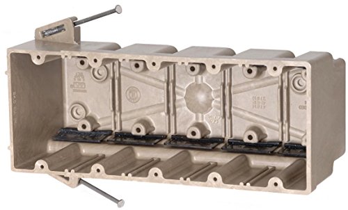 Allied Moulded 5305-NK Switch/Outlet Box, 5-Gang, Depth: 3-9/16