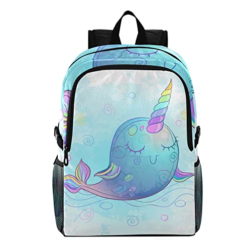 Sac à dos pliable imperméable avec motif aquarelle de baleine pour garçons et filles