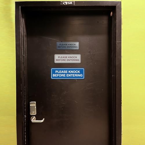 Panneau de signalisation Veuillez Knock Avant d'Entrer or brossé