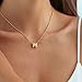 Bubble Letter Necklace Gold, Small Initial Necklaces for Women Trendy 14K Gold Plated Initial Pendant Dainty Gold Necklaces for Women Personalized Name Necklace Fashion Accessories Preppy Stuff Gifts