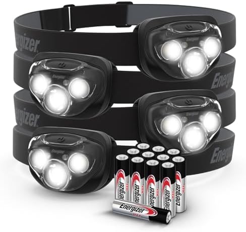 Energizer PRO-260 LED Headlamp (4-Pack), IPX4 Water Resistant Hea...
