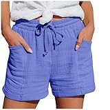 【Taille élastique avec cordon ajustable】Une coupe à la taille élastique et un cordon de serrage réglable assurent une adaptation aisée à différentes morphologies, pour un confort personnalisé. Que ce soit à la maison ou en promenade, ces shorts préservent une totale liberté de mouvement, sans aucune contrainte.