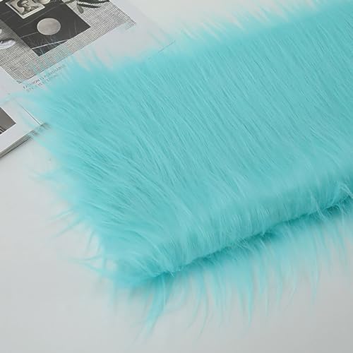 Fausse fourrure douce et moelleuse Bleu Ciel à poils longs de 12 cm pour loisirs