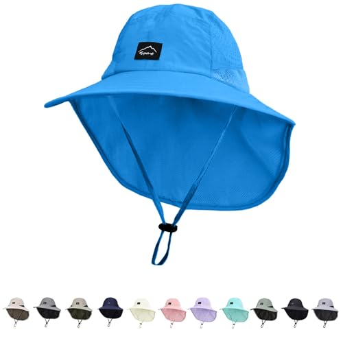 Image of ZOORON Kids Sun Hat with Neck Flap UPF 50+ Beach Hats for Baby Boys Girls