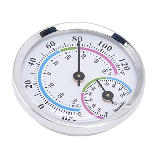 Haofy Hygromètre Thermomètre Intérieur, Moniteur d'humidité en Aluminium avec Jauge de Température, Idéal pour les Serres de Bureau à Domicile
