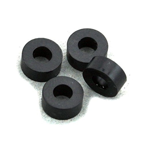 100PCS 3mm Black Nylon Round Spacer, OD 7mm, ID 3.2mm, Not Threaded, for M3 Screws, Plastic.
