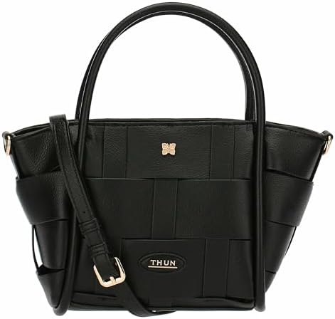 THUN Borsa Intreccio Ecopelle Nero Piccola