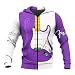 Púrpura y Blanco 3D Traje de Guitarra eléctrica con Estampado Completo Sudadera...