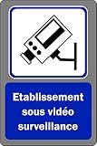 Etablissement sous Vidéo Surveillance - Panneau vidéo surveillance - Autocollant 200mm x 150mm