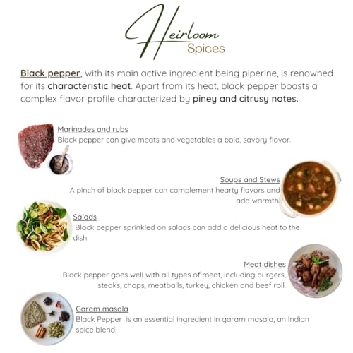 Image of Heirloom Spices Black Pepper 200 grams|Whole Natural From Kerala | Kali Mirch, Premium Pepper, Whole Peppercorn